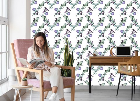 Tapeta Fioletowe Róże Flizelina 53x1000 TR-4798-VER-53