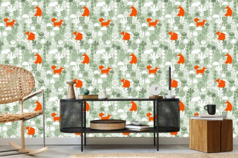 Tapeta Lisy Na Zimowej Polanie Flizelina 53x1000 TR-3981-VER-53