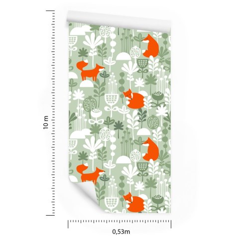 Tapeta Lisy Na Zimowej Polanie Flizelina 53x1000 TR-3981-VER-53