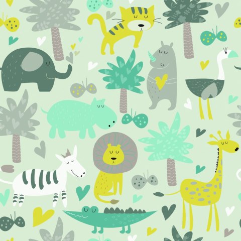 Tapeta Dla Dzieci - Dzikie Zwierzęta Flizelina 53x1000 TR-2740-VER-53