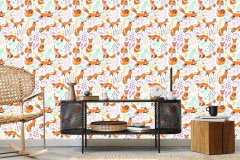 Tapeta Dla Dzieci - Piękne Lisy Flizelina 53x1000 TR-2883-VER-53