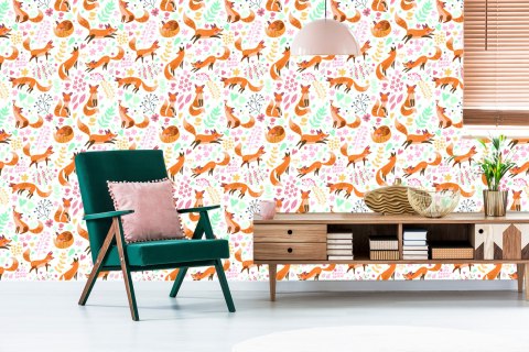 Tapeta Dla Dzieci - Piękne Lisy Flizelina 53x1000 TR-2883-VER-53