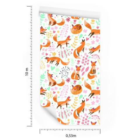 Tapeta Dla Dzieci - Piękne Lisy Flizelina 53x1000 TR-2883-VER-53