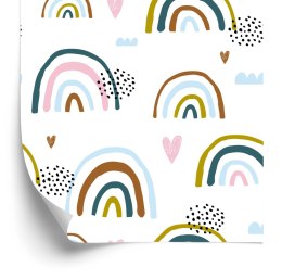 Tapeta Dla Dzieci - Serduszka I Tęcza Flizelina 53x1000 TR-890-VER-53