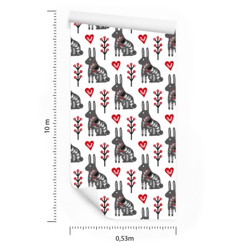 Tapeta Króliki W Ciekawej Odsłonie Flizelina 53x1000 TR-2537-VER-53