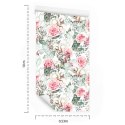 Tapeta Róże I Liście Eukaliptusa Malowane Akwarelą Flizelina 53x1000 TR-907-VER-53
