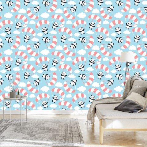 Tapeta Dla Dzieci - Latająca Panda Wśród Chmur Flizelina 53x1000 TR-720-VER-53