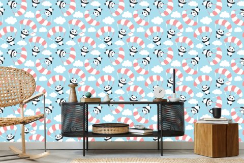 Tapeta Dla Dzieci - Latająca Panda Wśród Chmur Flizelina 53x1000 TR-720-VER-53