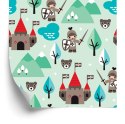 Tapeta Dla Dzieci, Rycerze, Drzewa, Zieleń, Zamek Flizelina 53x1000 TR-2692-VER-53