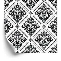 Tapeta Klasyczne Czarno-Białe Ornamenty Flizelina 53x1000 TR-119-VER-53