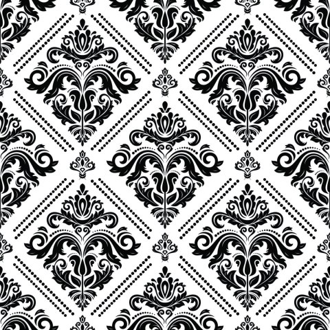 Tapeta Klasyczne Czarno-Białe Ornamenty Flizelina 53x1000 TR-119-VER-53