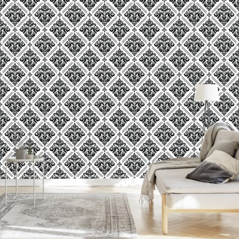 Tapeta Klasyczne Czarno-Białe Ornamenty Flizelina 53x1000 TR-119-VER-53