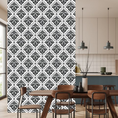 Tapeta Klasyczne Czarno-Białe Ornamenty Flizelina 53x1000 TR-119-VER-53