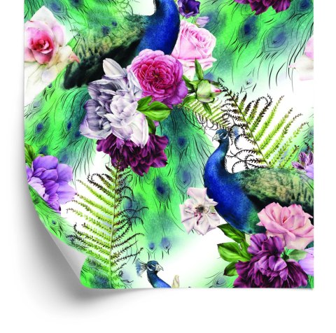 Tapeta Pawie W Piwoniach Flizelina 53x1000 TR-2356-VER-53