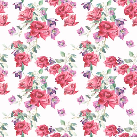 Tapeta Róże Liście Kwiaty Flizelina 53x1000 TR-2112-VER-53