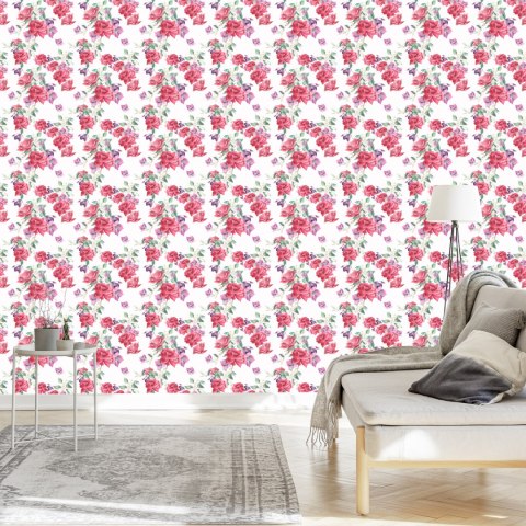 Tapeta Róże Liście Kwiaty Flizelina 53x1000 TR-2112-VER-53