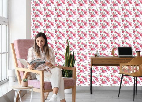 Tapeta Róże Liście Kwiaty Flizelina 53x1000 TR-2112-VER-53