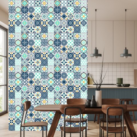 Tapeta Śródziemnomorska Turkusowa Mozaika Flizelina 53x1000 TR-353-VER-53