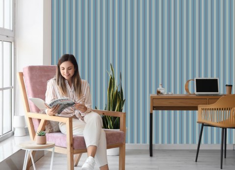 Tapeta W Klasyczne Pionowe Pasy, Do Biura, Salonu Flizelina 53x1000 TR-1433-VER-53