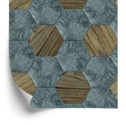 Tapeta Wzór Beton Drewno 3D Flizelina 53x1000 TR-1718-VER-53