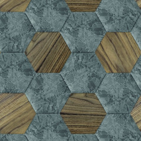 Tapeta Wzór Beton Drewno 3D Flizelina 53x1000 TR-1718-VER-53