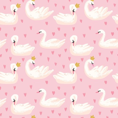 Tapeta Bajkowa Zwierzęta Łabędzie, Pokój Dziecięcy Flizelina 53x1000 TR-1791-VER-53