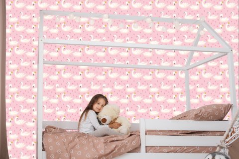 Tapeta Bajkowa Zwierzęta Łabędzie, Pokój Dziecięcy Flizelina 53x1000 TR-1791-VER-53