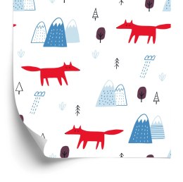 Tapeta Dla Dzieci, Chmury, Lisy, Styl Skandynawski Flizelina 53x1000 TR-2173-VER-53