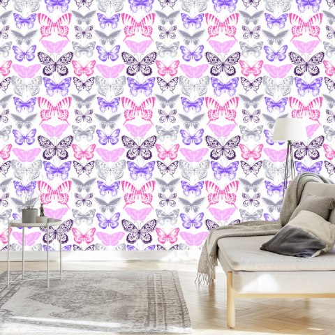 Tapeta Do Pokoju Dziecka Kolorowe Motyle Natura Flizelina 53x1000 TR-2826-VER-53