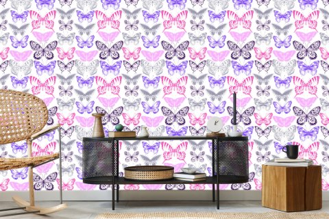 Tapeta Do Pokoju Dziecka Kolorowe Motyle Natura Flizelina 53x1000 TR-2826-VER-53
