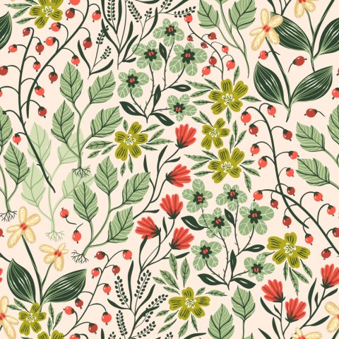 Tapeta Kwiaty I Owoce Leśne Flizelina 53x1000 TR-3882-VER-53