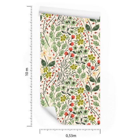 Tapeta Kwiaty I Owoce Leśne Flizelina 53x1000 TR-3882-VER-53