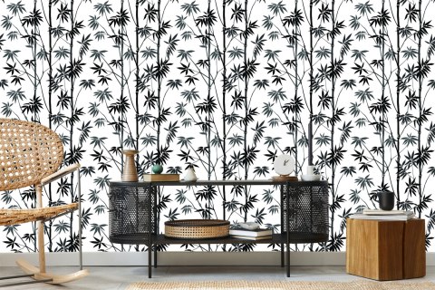 Tapeta Czarno-Biały Las Bambusowy Flizelina 53x1000 TR-3698-VER-53