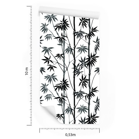 Tapeta Czarno-Biały Las Bambusowy Flizelina 53x1000 TR-3698-VER-53