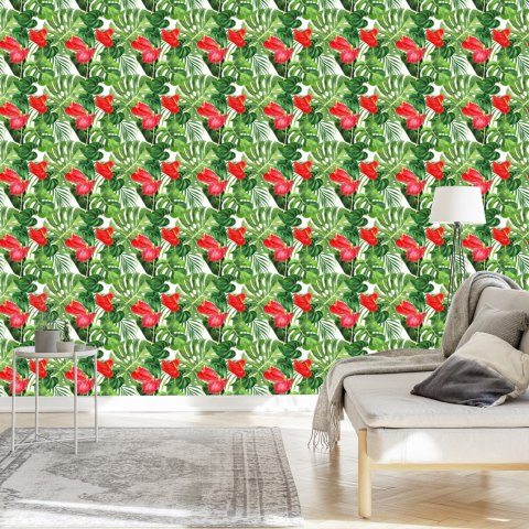 Tapeta Czerwone Kwiaty Flizelina 53x1000 TR-2437-VER-53