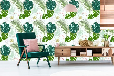 Tapeta Różnorodne Liście I Kwiaty Flizelina 53x1000 TR-4325-VER-53