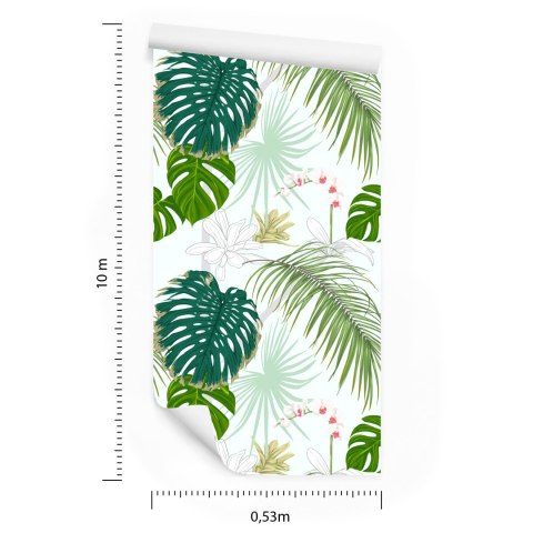 Tapeta Różnorodne Liście I Kwiaty Flizelina 53x1000 TR-4325-VER-53