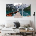 Obraz Wieloczęściowy Jezioro Braies We Włoszech Canvas 120x80 LBS-2411-C120-80_1X40-80_2X40-60