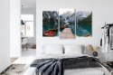 Obraz Wieloczęściowy Jezioro Braies We Włoszech Canvas 120x80 LBS-2411-C120-80_1X40-80_2X40-60