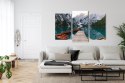 Obraz Wieloczęściowy Jezioro Braies We Włoszech Canvas Naturalny 90x60 LBS-2411-NC90-60_1X30-60_2X30-45