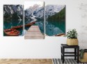 Obraz Wieloczęściowy Jezioro Braies We Włoszech Canvas Naturalny 90x60 LBS-2411-NC90-60_1X30-60_2X30-45