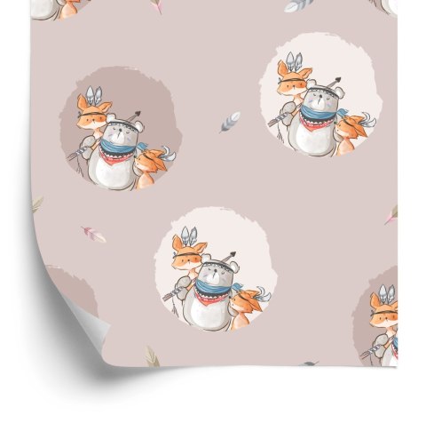 Tapeta Indiańskie Liski I Niedźwiadki Flizelina 53x1000 TR-5259-VER-53