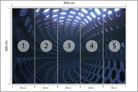 Fototapeta 3D Tunel - Abstrakcja Flizelina Zmywalna 450x300 FT-59-VEML450-300