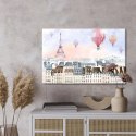 Obraz Na Płótnie Balony Latające Nad Paryżem Canvas Naturalny 100x70 LB-1087-NC100-70