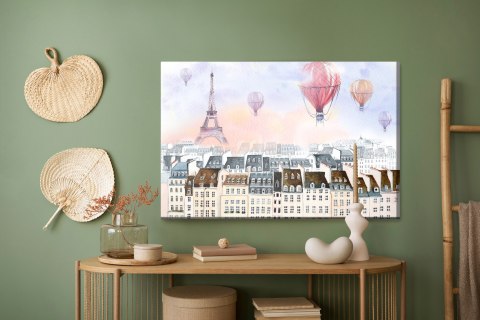 Obraz Na Płótnie Balony Latające Nad Paryżem Canvas Naturalny 120x80 LB-1087-NC120-80