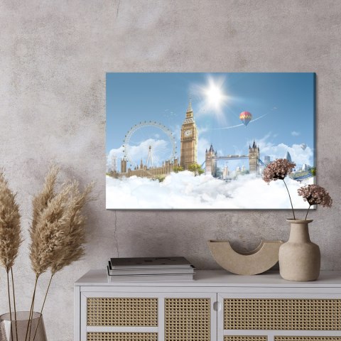 Obraz Na Płótnie Londyn W Chmurach Canvas Naturalny 120x80 LB-1280-NC120-80
