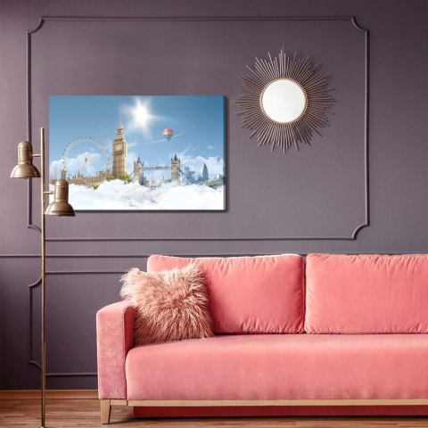 Obraz Na Płótnie Londyn W Chmurach Canvas Naturalny 120x80 LB-1280-NC120-80