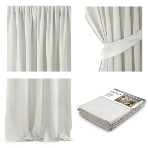 Zasłona BLACKOUT  biały  taśma blackout 140x270 ameliahome - CURT/AH/BLACKOUT/PLEAT/WHITE/140X270/1PC