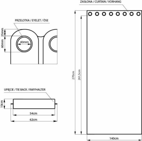 - CURT/AH/BLACKOUT/EYELETS/SILVER/N/140X270/1PC