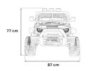 Autko terenowe Geoland Power dla 2 dzieci Biały + Pilot + Silniki 2x200W + Bagażnik + Radio MP3 + LED